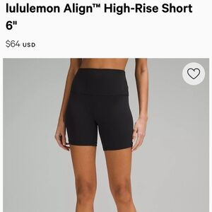 Lululemon Black Align Biker Shorts